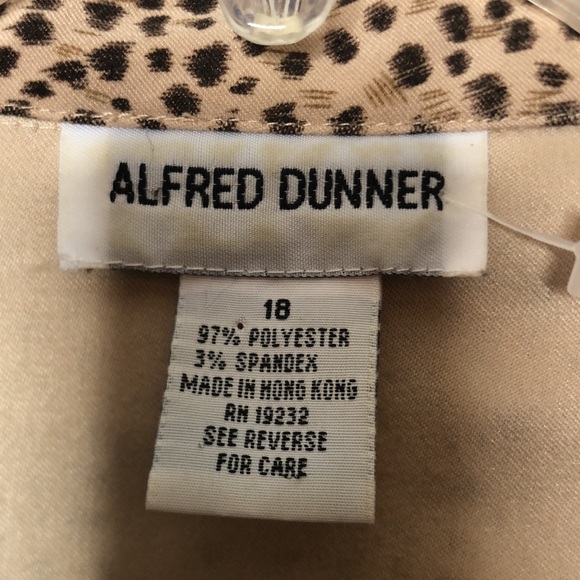 Alfred Dunner Womens Top Blouse Shirt Leopard Animal Print Buttons Down 18 PLUS - Picture 2 of 9